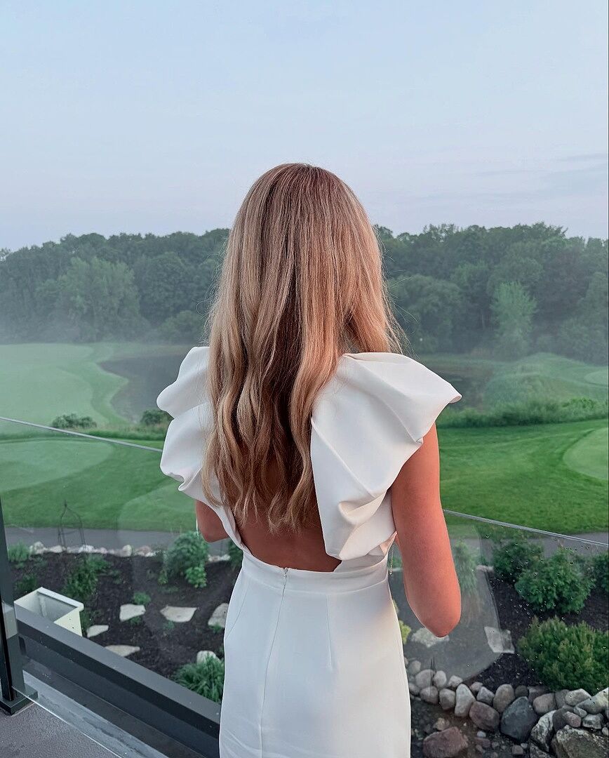 Shop the Liardon Bubble Sleeve V-Neckline Mini Dress White