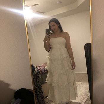 giavana strapless layered midi dress floral embossed cream Giavana Strapless Layered Midi Dress Floral Embossed Cream