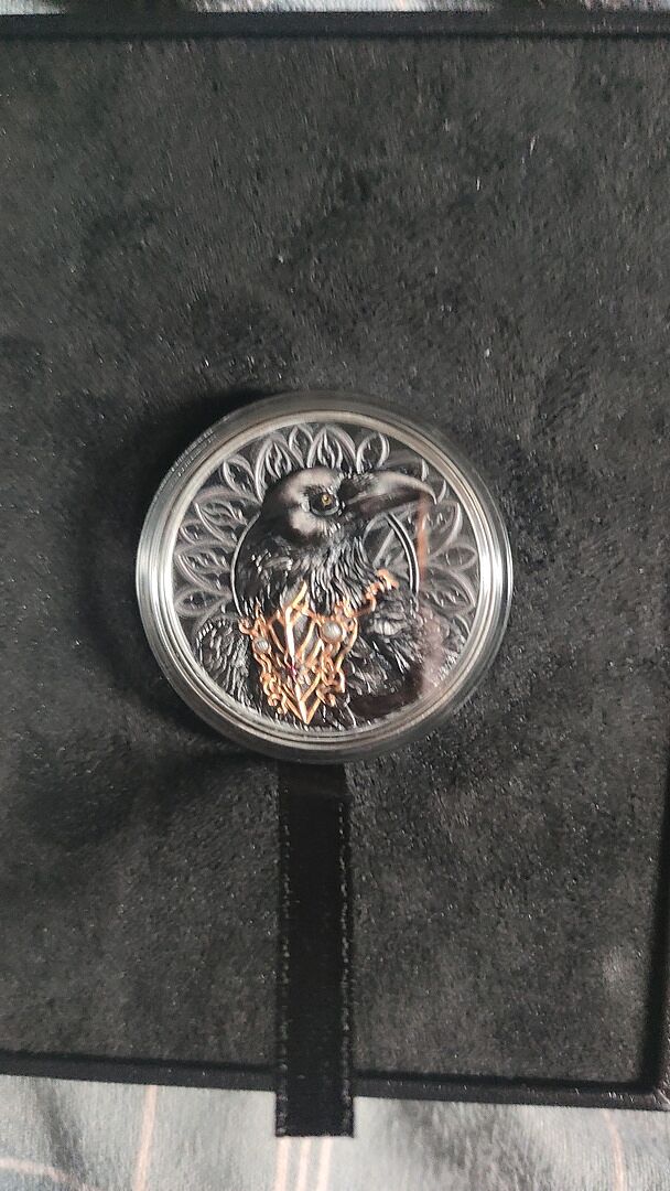 RAVEN Creatures of Nocturne 1 Oz Silver Coin 1000 Francs Cameroon 2025