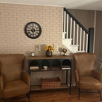 Cleo Brown Accent Chair & Ottoman Leather Chair