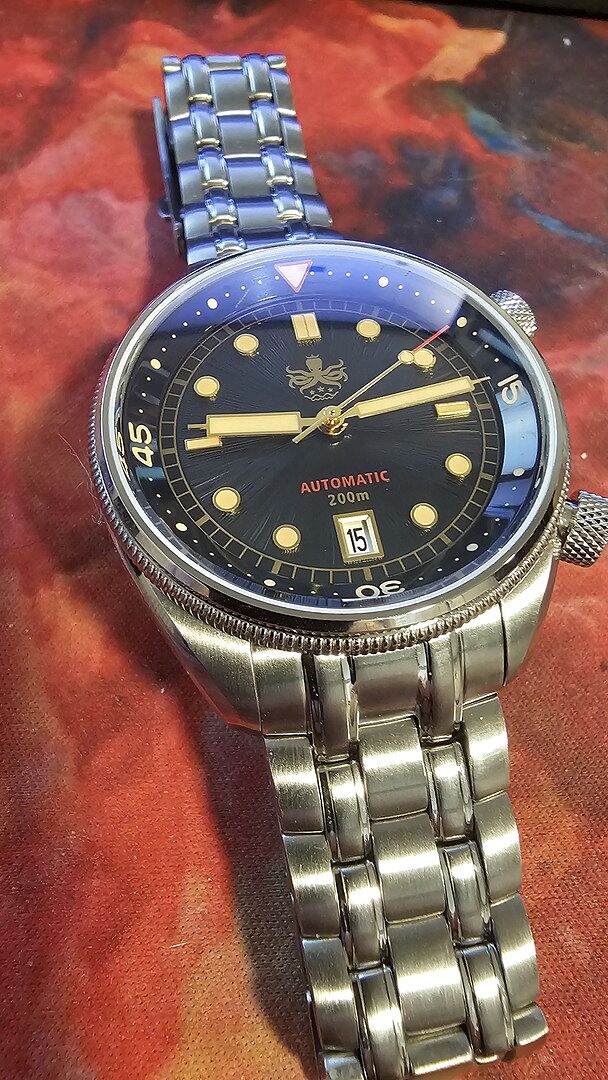 PHOIBOS EAGLE RAY 200M Automatic Compressor Dive Watch PY039D