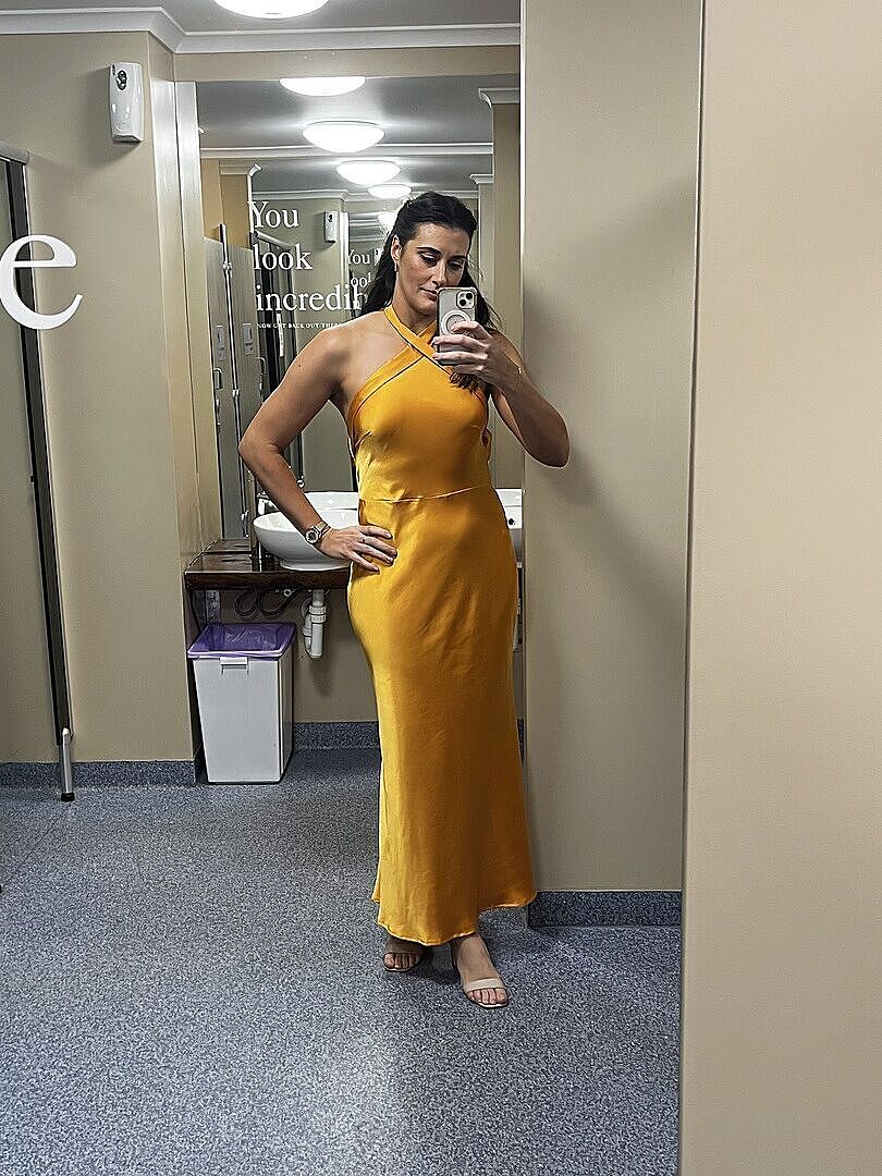 Shop the Italia Azure Crossover Halterneck Maxi Dress Sun