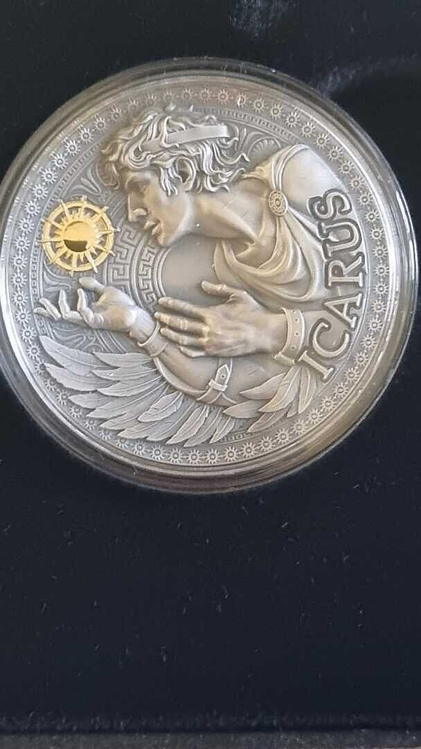 ICARUS Great Greek Mythology 1 Oz Серебро Монета 1000 Франков