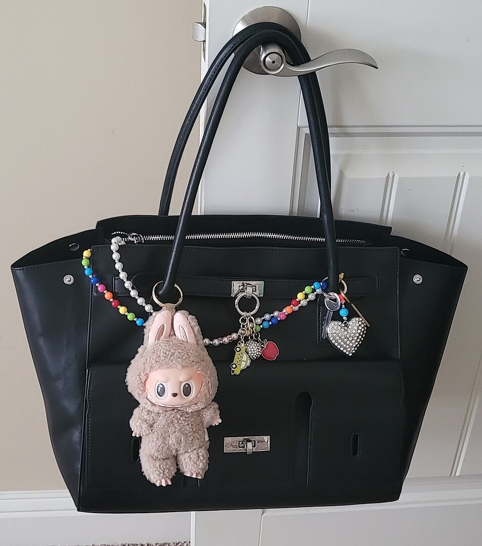AVERYY Black Women's Shoulder Strap Satchel Tote Handbag
