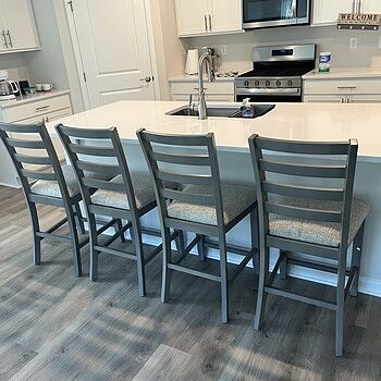 Homeworks Gray Ladder Back Counter Height Stool Chairs