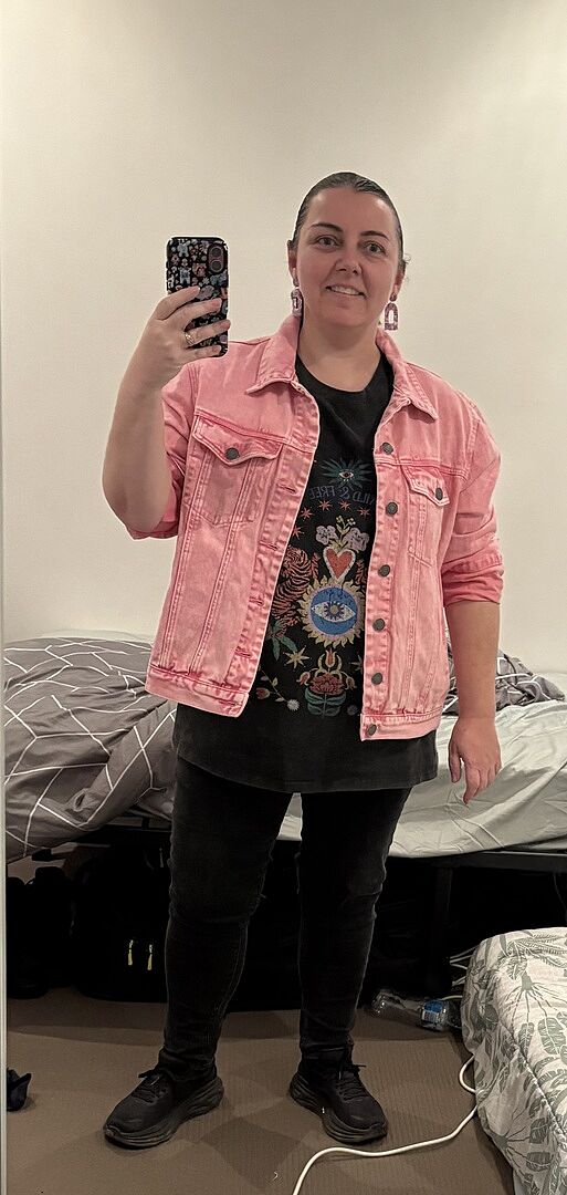Hayden Boyfriend Denim Jacket in Black Wash photo review