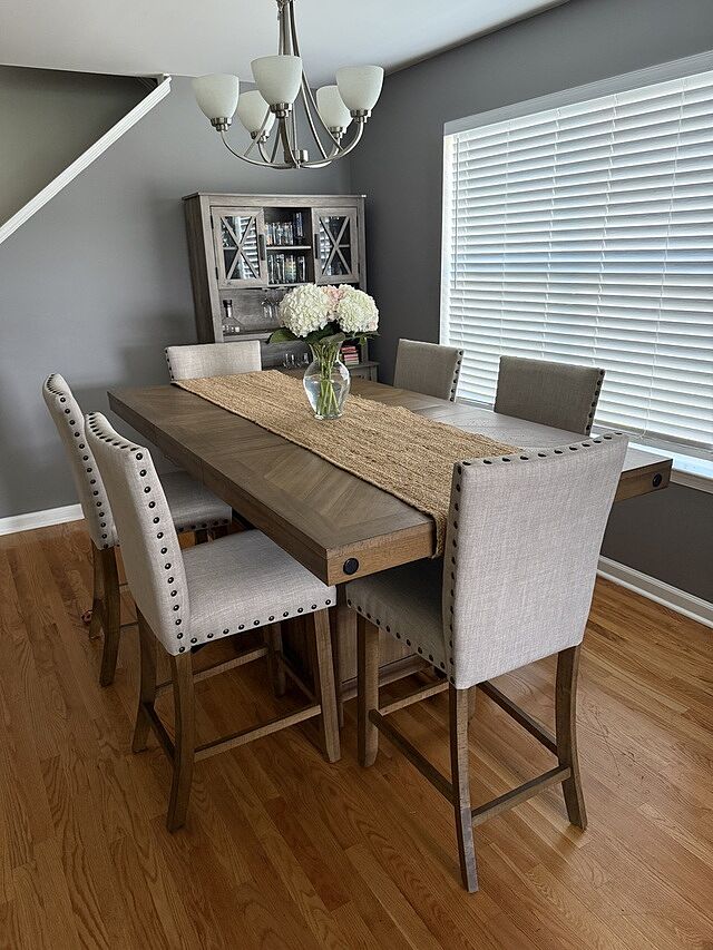 Sonoma 7 Piece Natural & Beige Upholstered Extendable Counter Height Dining Set Love!