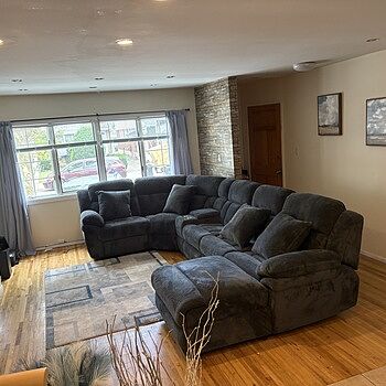 Playmaker Gray 165'' Power Reclining 5 Piece Right Arm Facing Pop-Up Sleeper Chaise Sectional with USB & USB-C Ports Replacement sectional