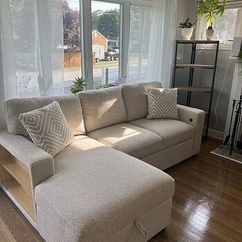 Playday Beige 93'' 2 Piece Left Arm Facing Pop-Up Sleeper Chaise Sectional with USB & USB-C Ports Great Couch if you are