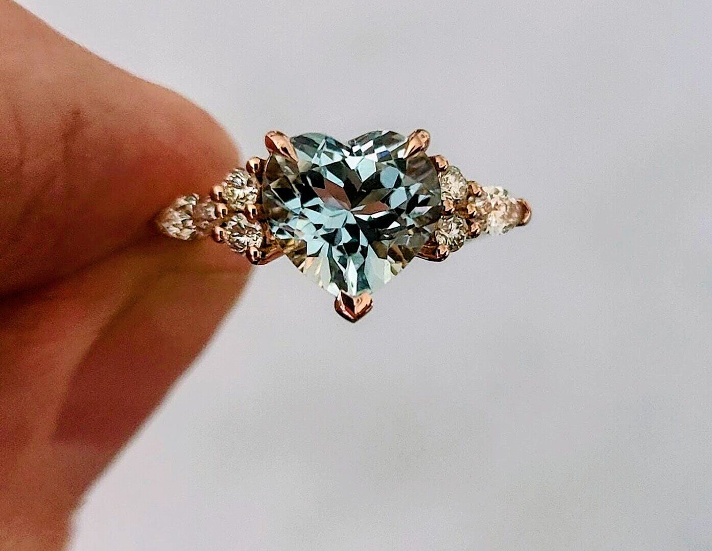 Precious Pieces Sterling Silver Simulated CZ Birthstone Baby Ring With Heart For Little Girls Kids And Toddlers Store | Jewelry