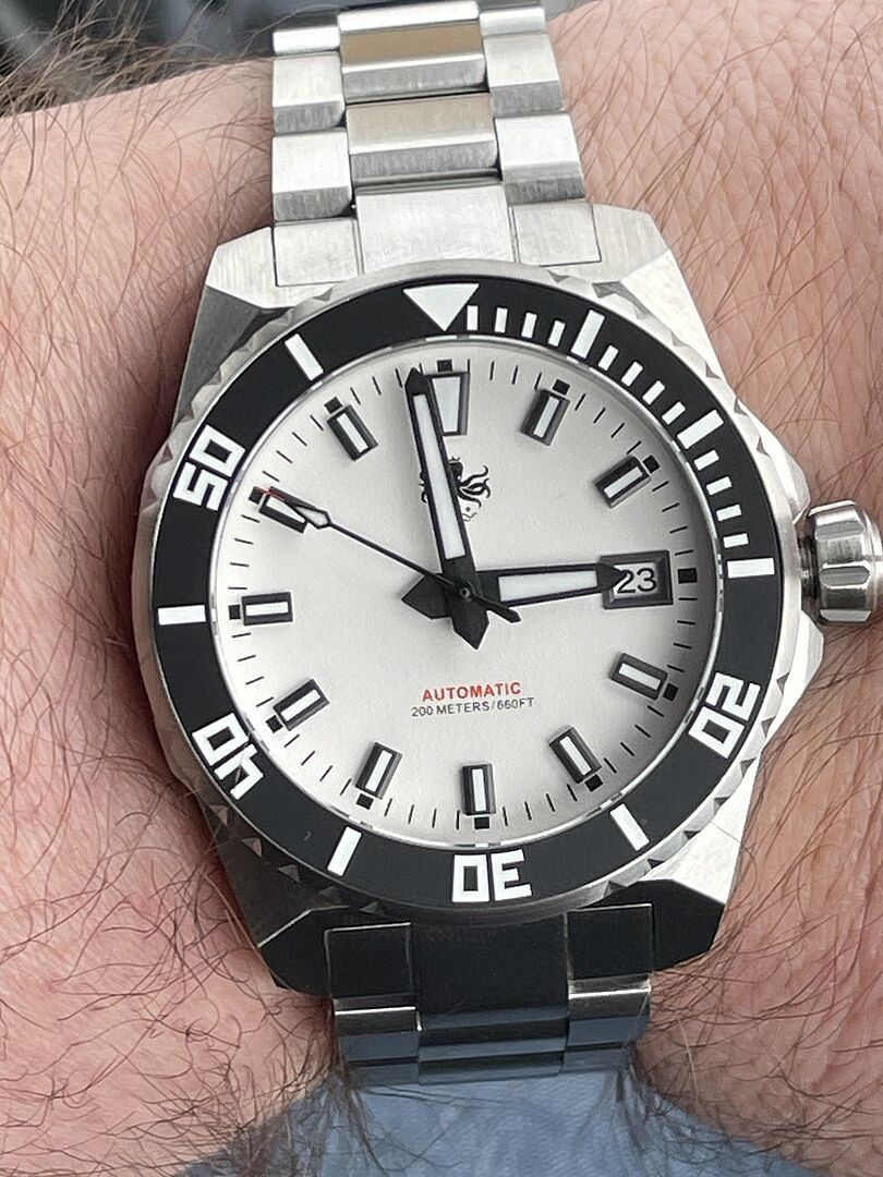 PHOIBOS LEVIATHAN 200M Automatic Diver Watch PY050E Silver White