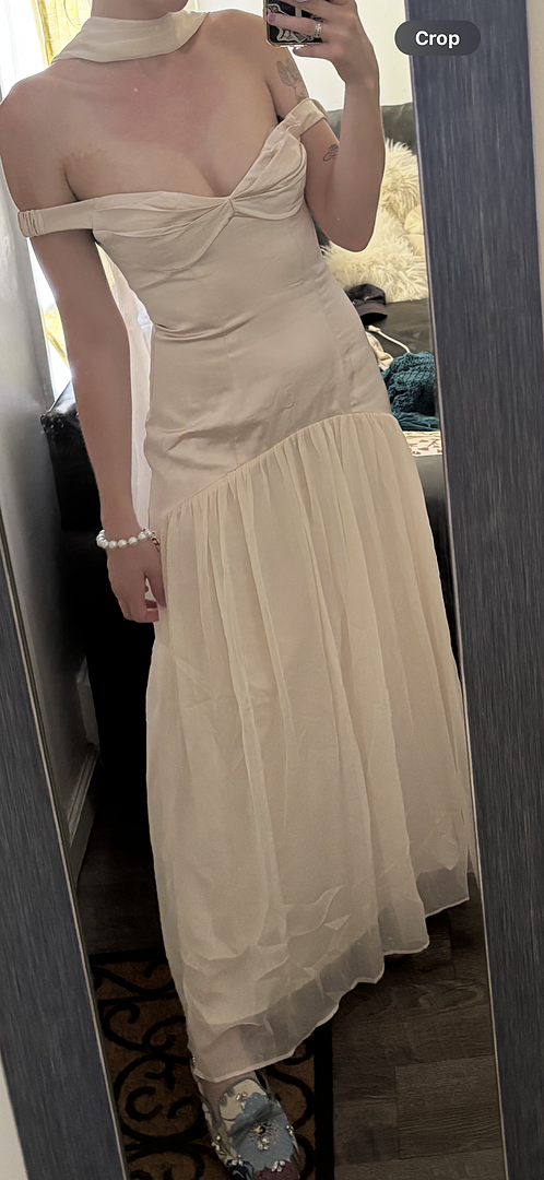kaycee drop waist maxi dress champagne Kai