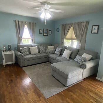 Playlist Max Spa Blue 96'' 3 Piece Left Arm Facing Pop-Up Sleeper Sectional Sofa with USB & USB-C Ports | Memory Foam | by Bob's Discount Furniture Love it