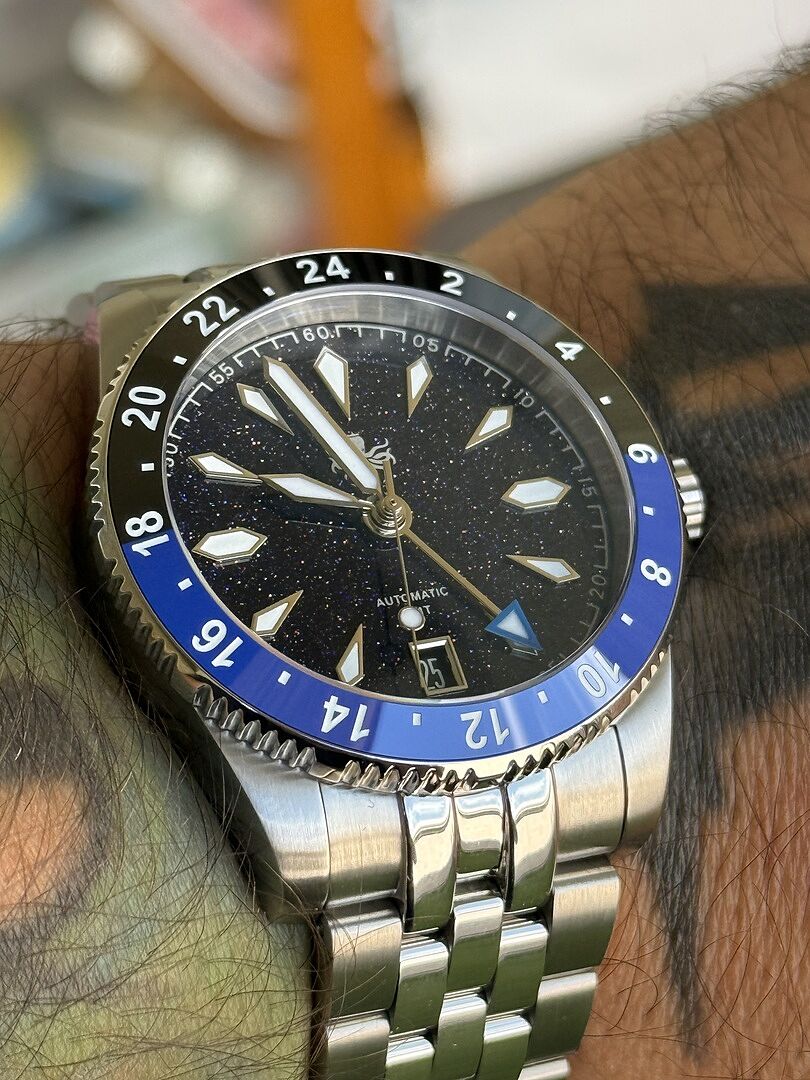 PHOIBOS Voyager GMT 100M Automatic Diver Watch PY058B Dark Blue