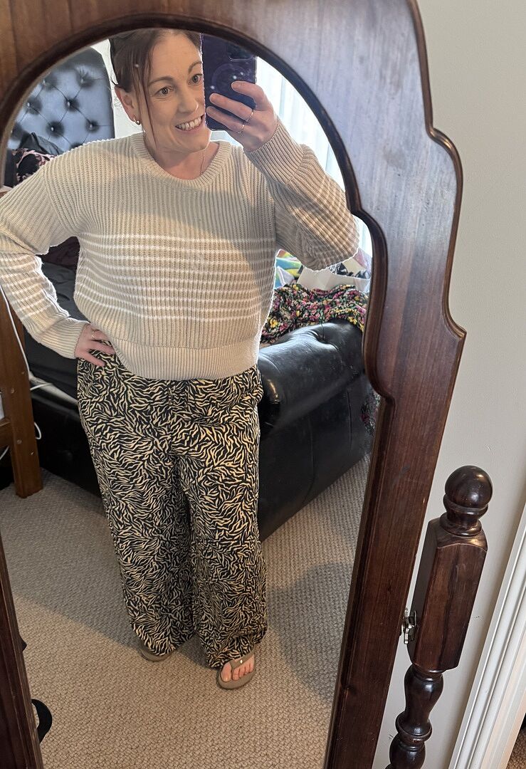 Birdie Linen Blend Top in Picnic photo review