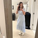 High Above The Clouds Midi Dress Blue | Hello Molly US