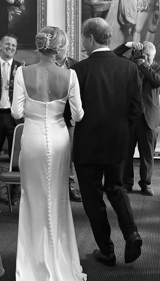 Sarah D., real Britten bride
