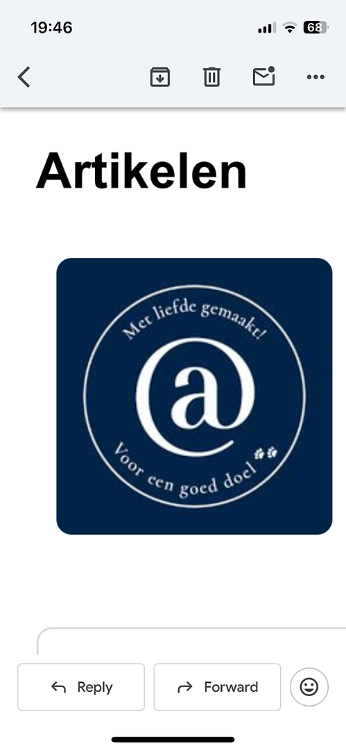 Home made; goede doel sticker.