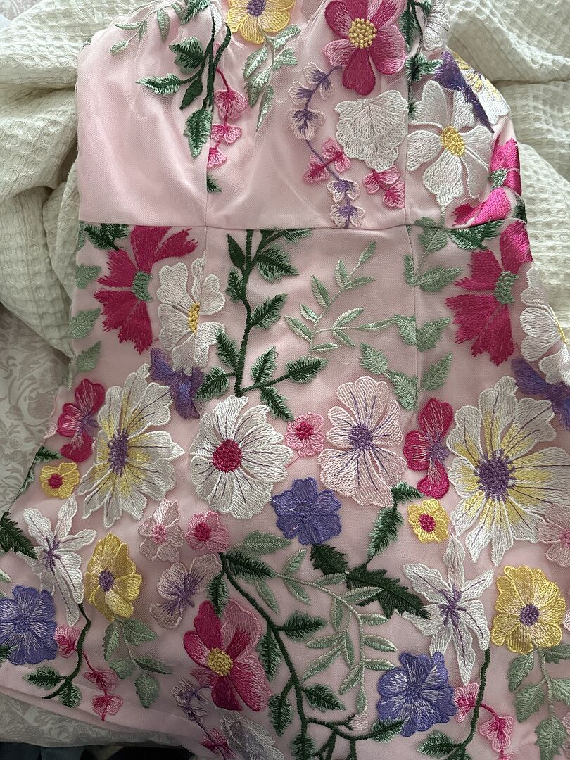 Entered The Chat Strapless Mini Dress Multi Selfie Leslie