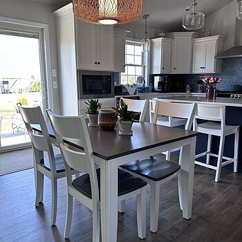 Blake 6 Piece White & Gray Extendable Dining Set with Storage Bench Just Right!!
