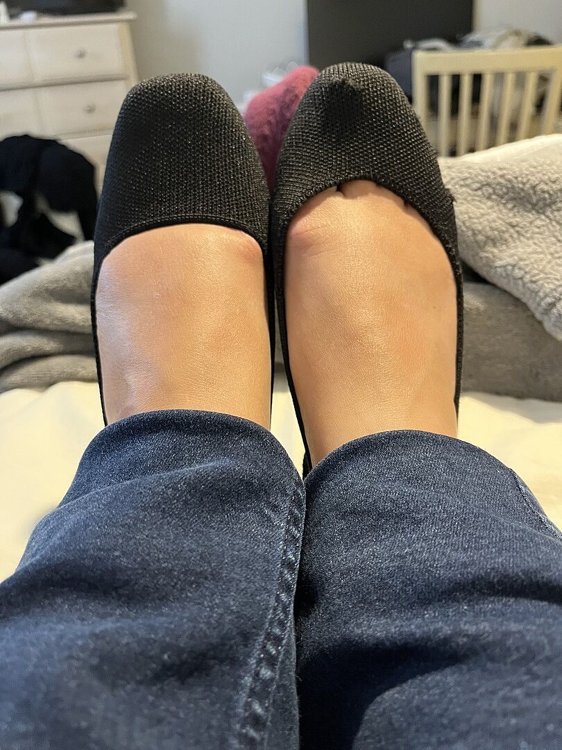 The Max Square in Sandstone Micro Check | Women's Flats | Rothy's