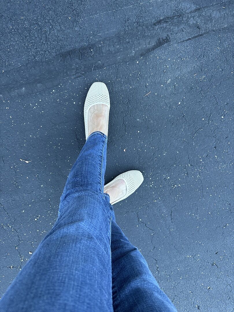 The Max Square in Sandstone Micro Check | Women's Flats | Rothy's