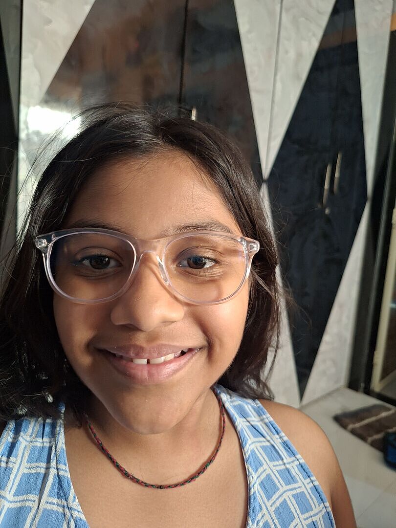 Kids Glasses: Sky Blue Pink Transparent Full Rim Rectangle 8-12