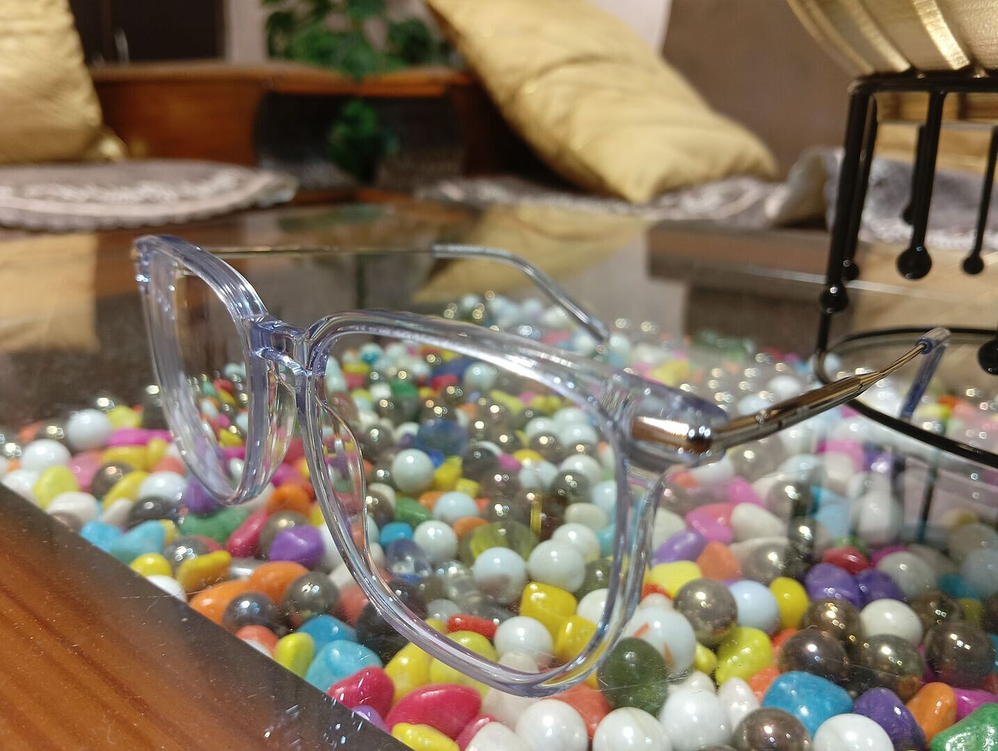 Buy Grey Transparent Gunmetal Full Rim Geometric Vincent Chase