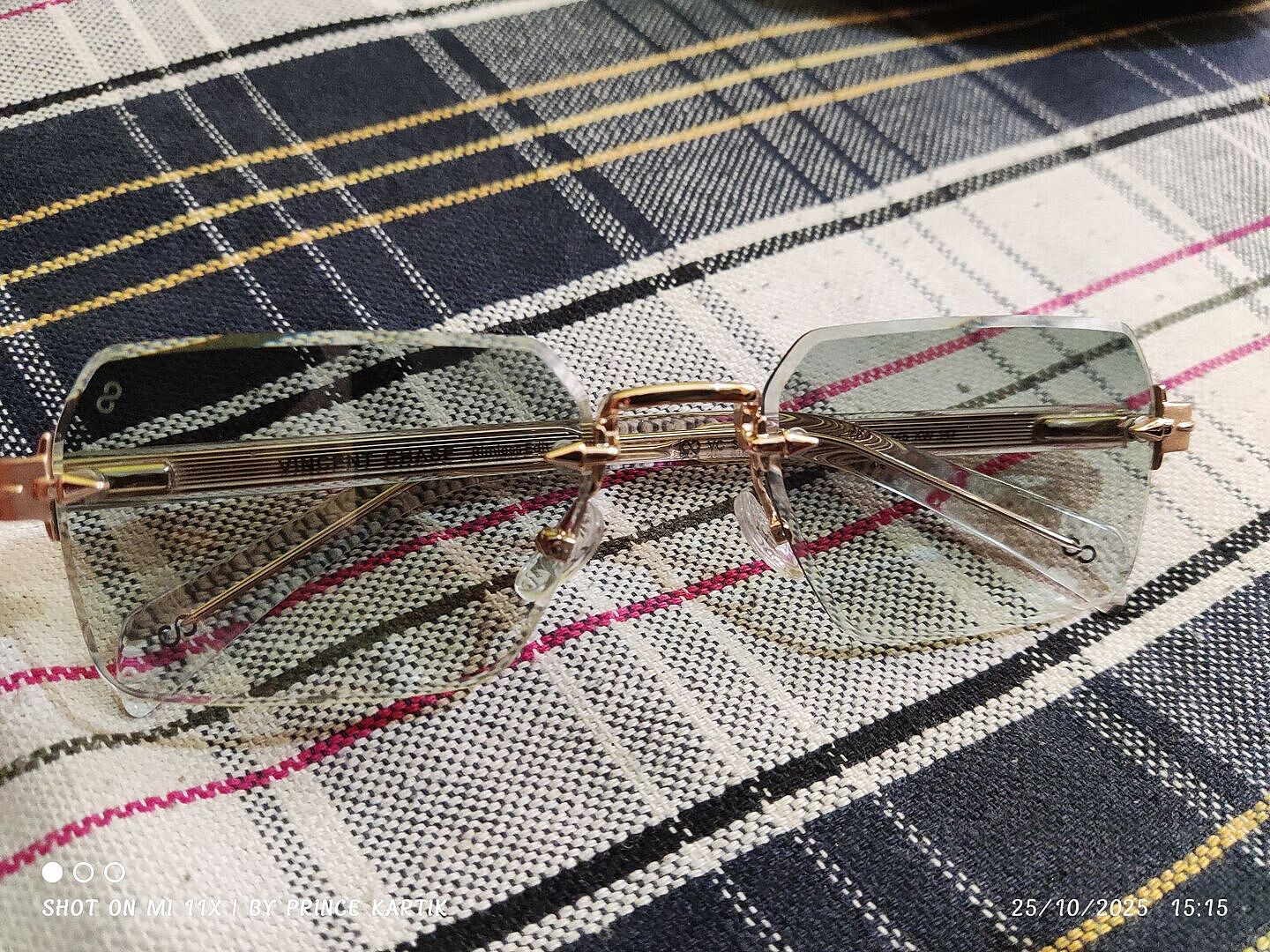 Green Gradient Gold Rimless Rectangle Vincent Chase Sun Metal VC