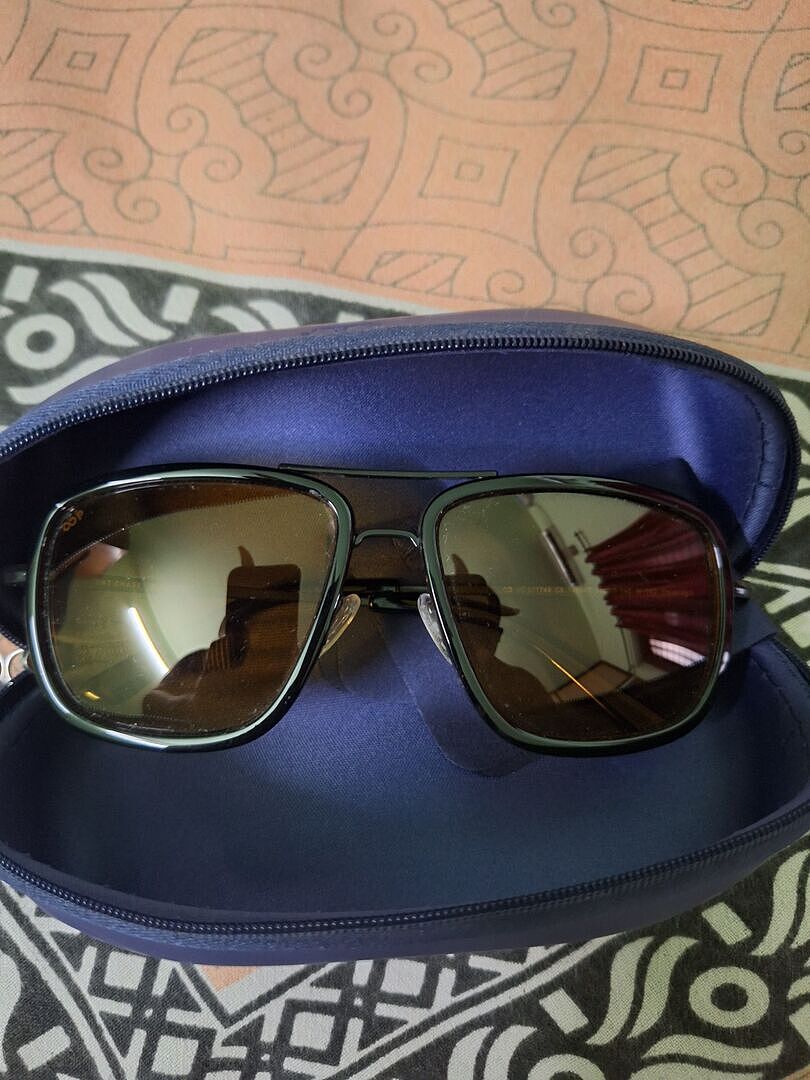 Buy Gunmetal Black Blue Gradient Full Rim Rectangle Square