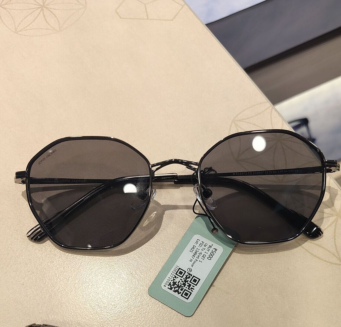 Buy John Jacobs Grey Stainless Steel Hexagonal Sunglasses Online
