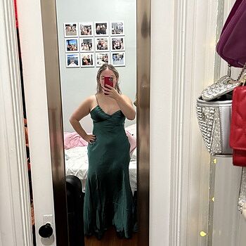 green emerald velvet dress Laetitia Green Pleated Train Ruched Maxi Dress, S / Green main image 0