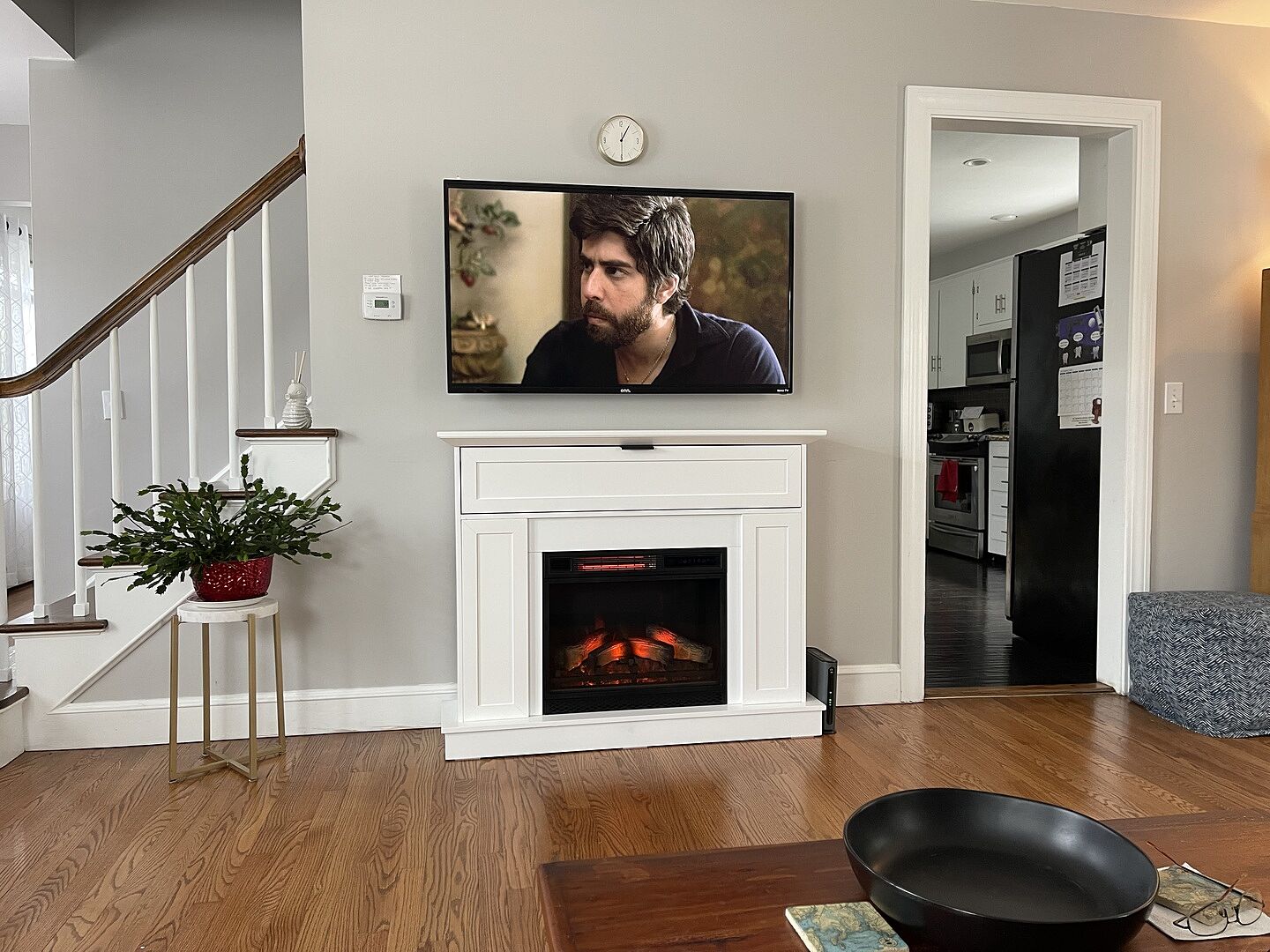 Modern Ember Tillary Corner Electric Fireplace Mantel Package