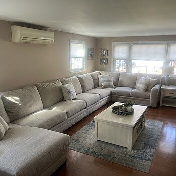 Cottage Chic Beige 150'' 4 Piece Left Arm Facing Chaise Sectional Great sectional highly recommend it