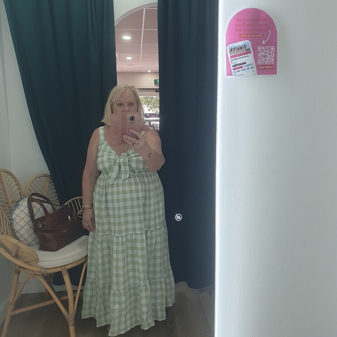 Lucie Maxi Dress in Sage Gingham photo review
