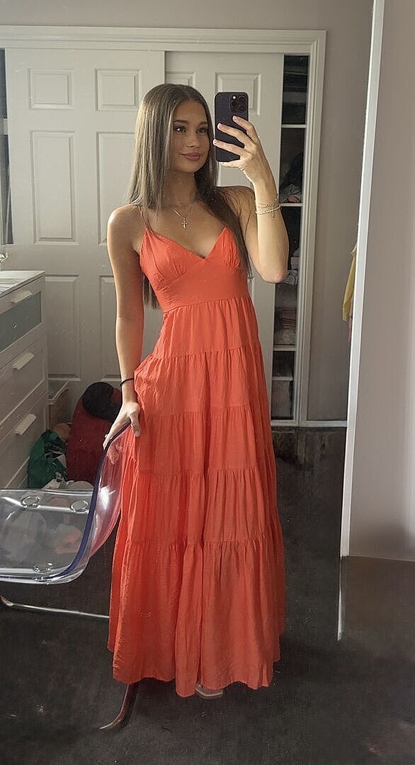 Main Attraction Cami Strap Maxi Dress Tangerine | Selfie Leslie