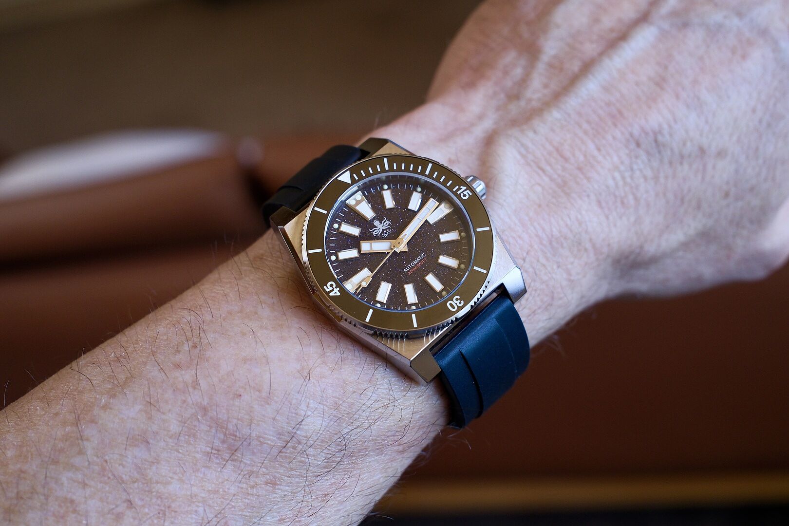 PHOIBOS Narwhal 200M Automatic Diver Watch PY061B Dark Blue Aventurine