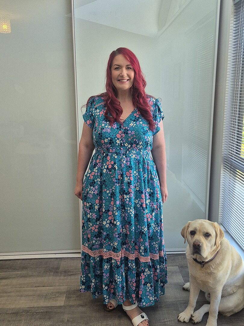 Louisa Maxi Dress in Cherry photo review