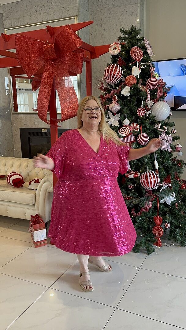 Athelia Sequin Party Dress in Black photo review