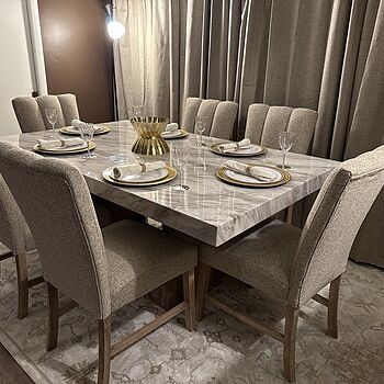 Terrace 7 Piece Natural, White & Beige Upholstered Dining Set It really was BOBTASTIC!
