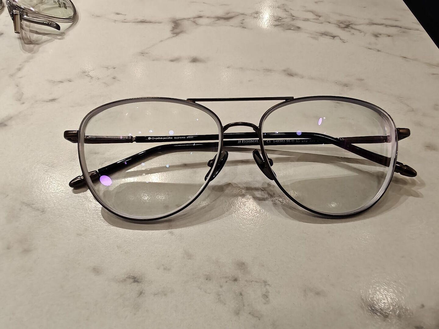 Buy Black Silver Full Rim Aviator John Jacobs Supreme Steel JJ