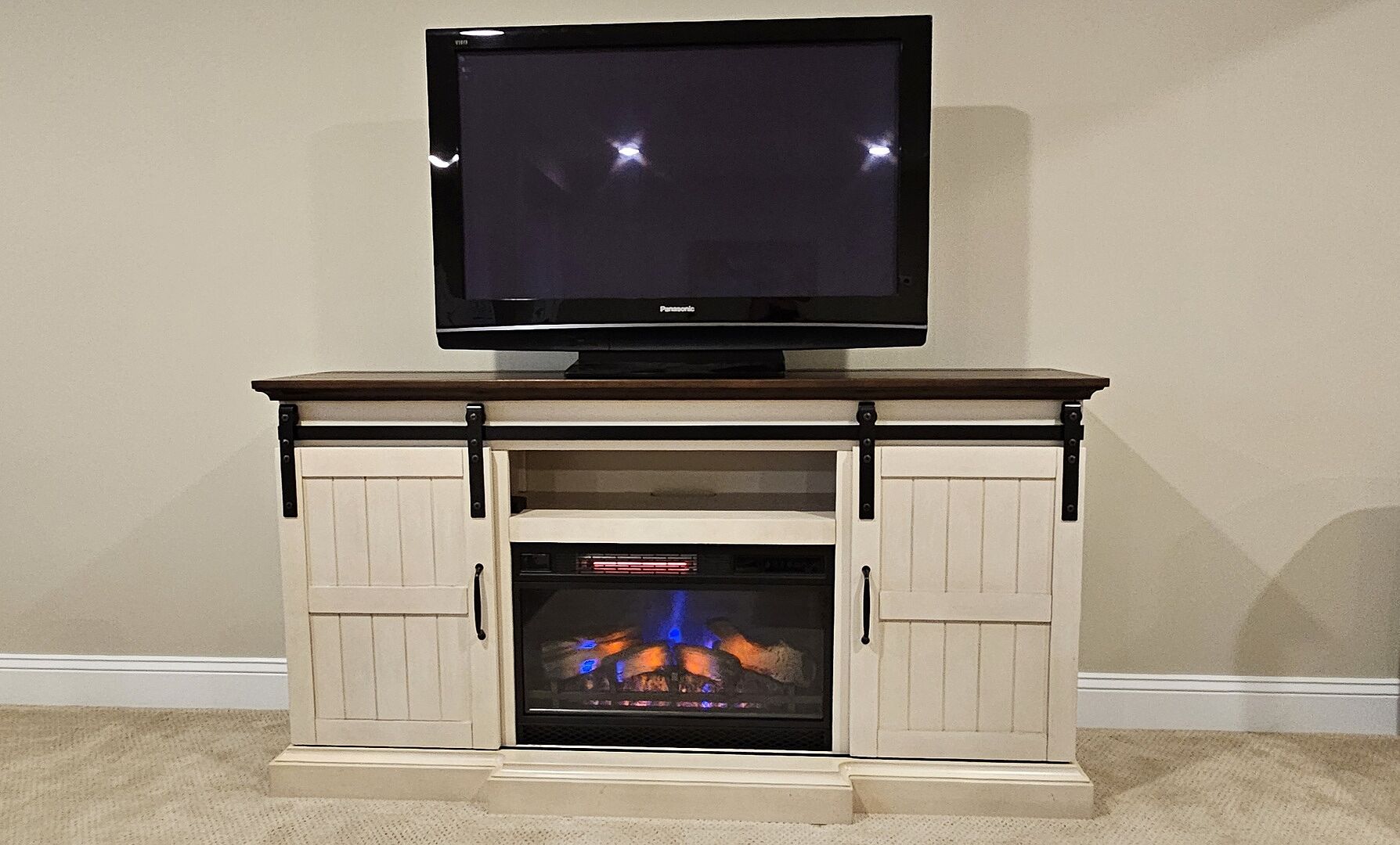 家具 Fire TV oneinmil 59'' Fireplace TV Stand, 3 Sided Glass Media