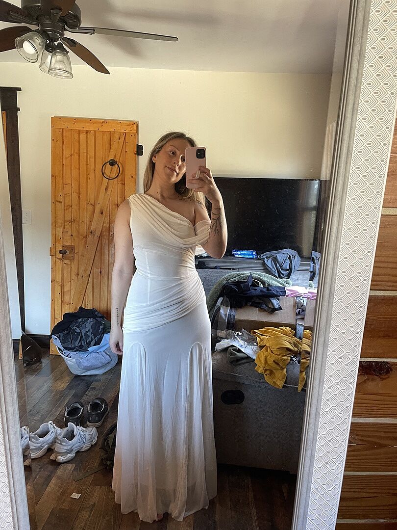 anaisa asymmetric neckline draped maxi dress oyster Selfie Leslie Anaisa Asymmetric Neckline Draped Maxi Dress Oyster