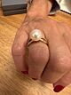 Pearl 10mm infinity diamond ring for my wife.