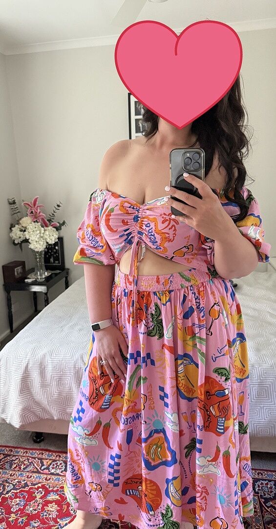 Brontie Linen Blend Dress in Picnic photo review