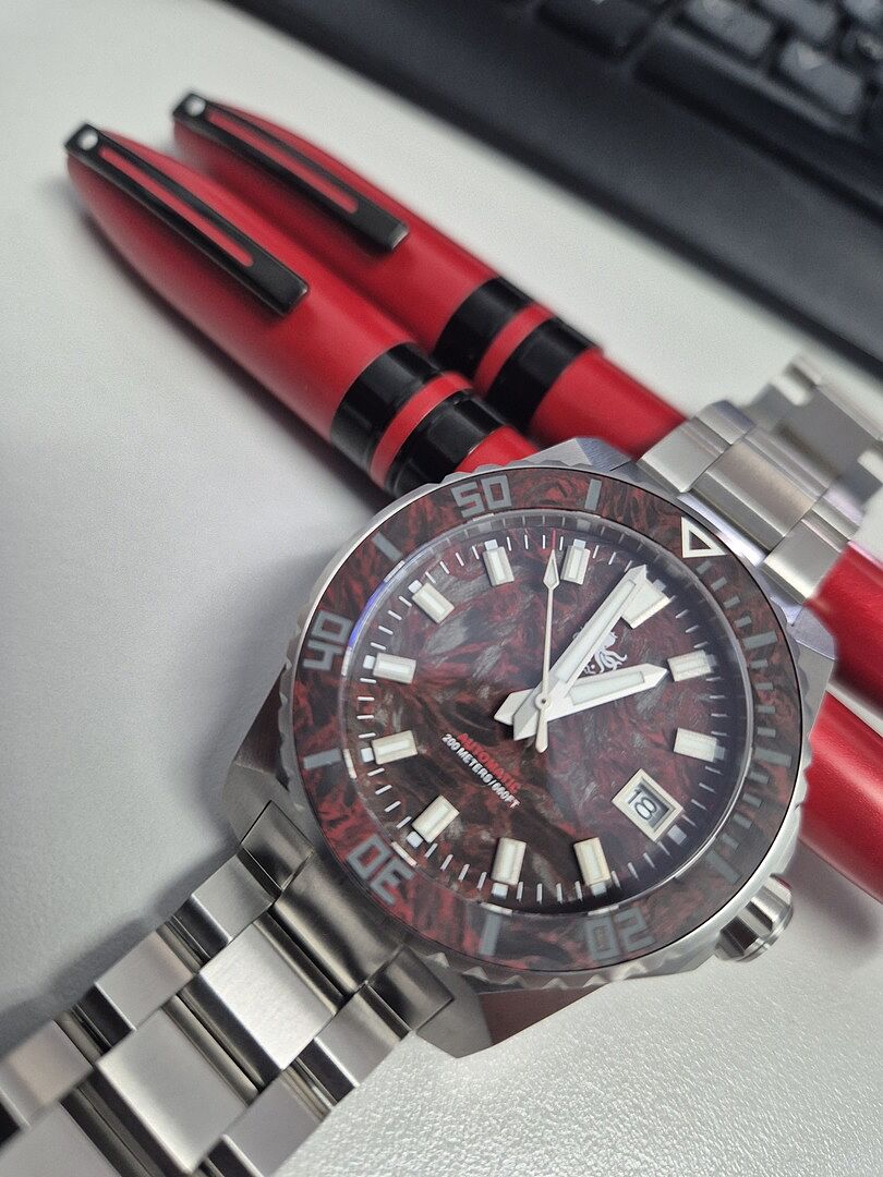 PHOIBOS LEVIATHAN 200M Automatic Diver Watch PY062D Red Forged