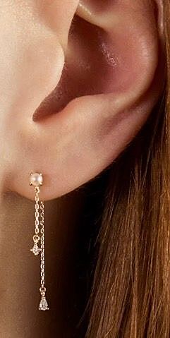 Astrid & Miyu Chain Diamond Pearl clous or massif