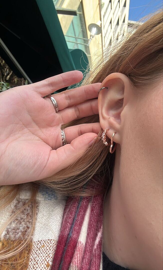 Astrid & Miyu Celestial Crystal Hoop créoles or rose 11,5mm