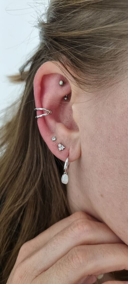 Astrid & Miyu Pearl Charm créoles perle argent