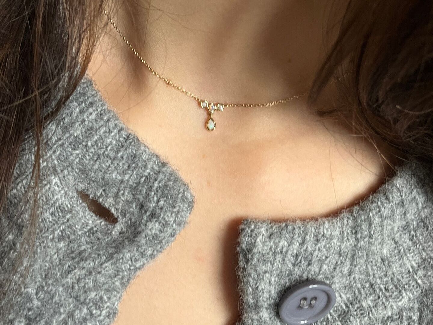 Astrid & Miyu Opal Cluster collier opale or massif